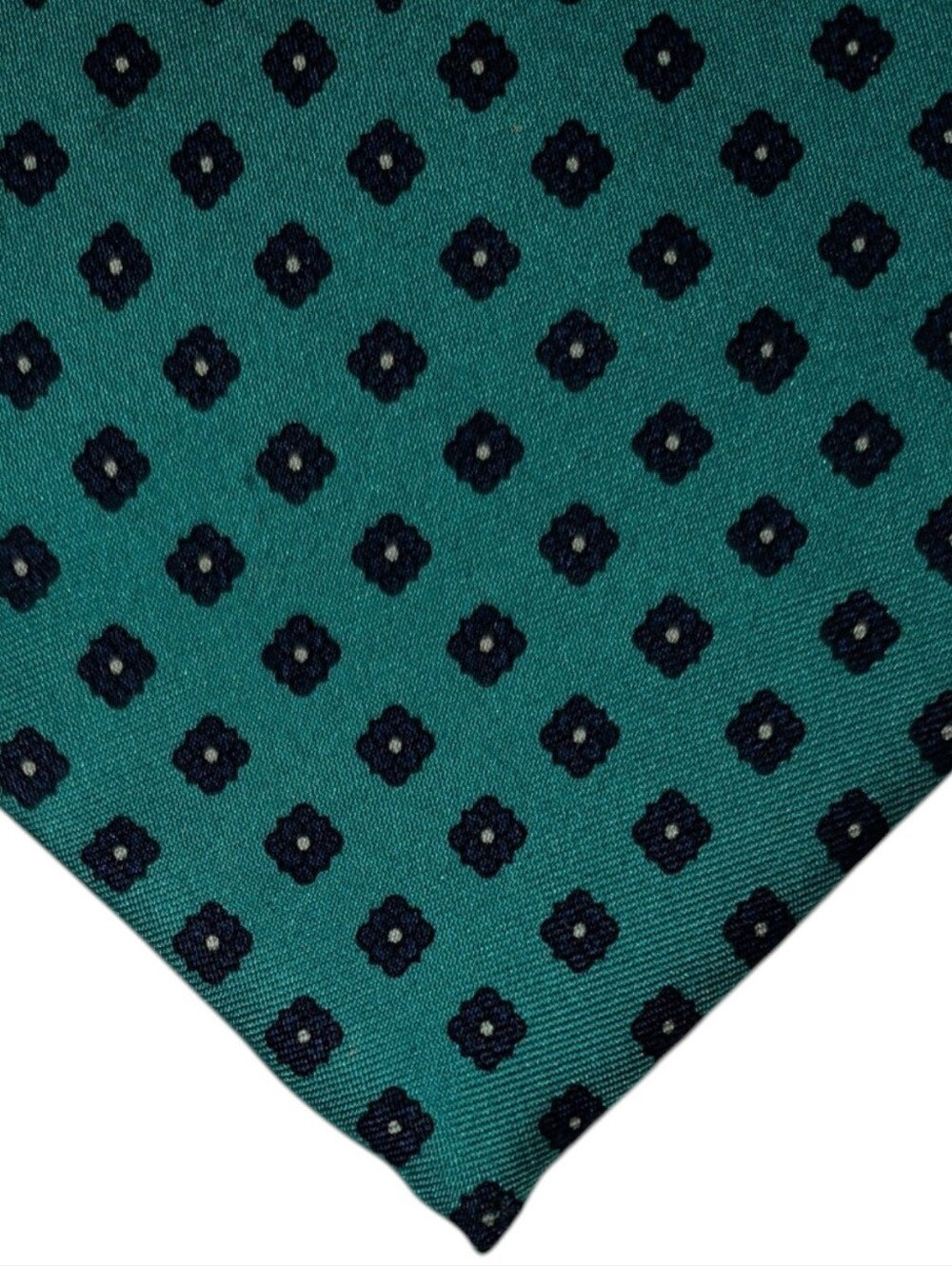 Vintage Robert Talbott Silk Necktie Mens Green Geometric Designer Preppy Tie EUC